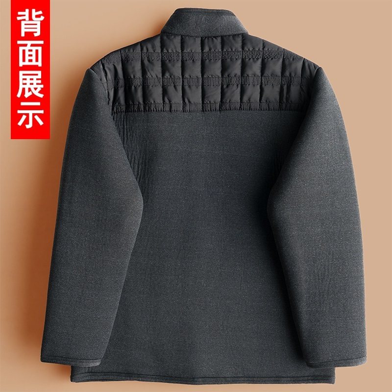 中老年保暖男加绒外穿打底开衫内衣 宝缇简保暖上装