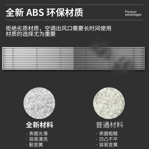 ABS中央空调出风口格栅极简无边框线性门铰回风口百叶通风口定制-图3