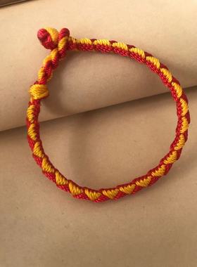 手工编制金刚结红绳手链