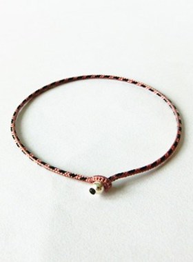 1mm极细黑黄手绳纯手工编制收敛