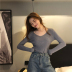 Nan Yufan mùa thu và mùa đông áo sơ mi bó sát Slim V-cổ áo len nhiều màu nữ bó sát áo len phần mỏng - Đan Cardigan áo kiểu trung niên Đan Cardigan