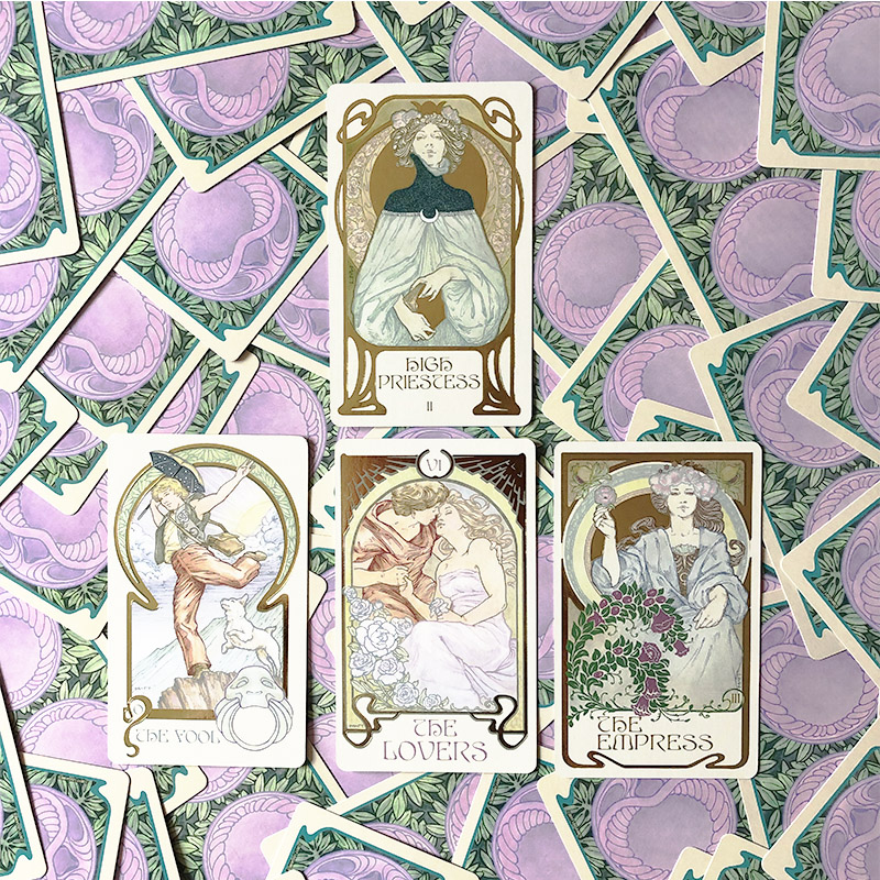 进口正版缥缈塔罗牌桌游烫金全套 Ethereal Visions Tarot 卡罗牌 - 图1