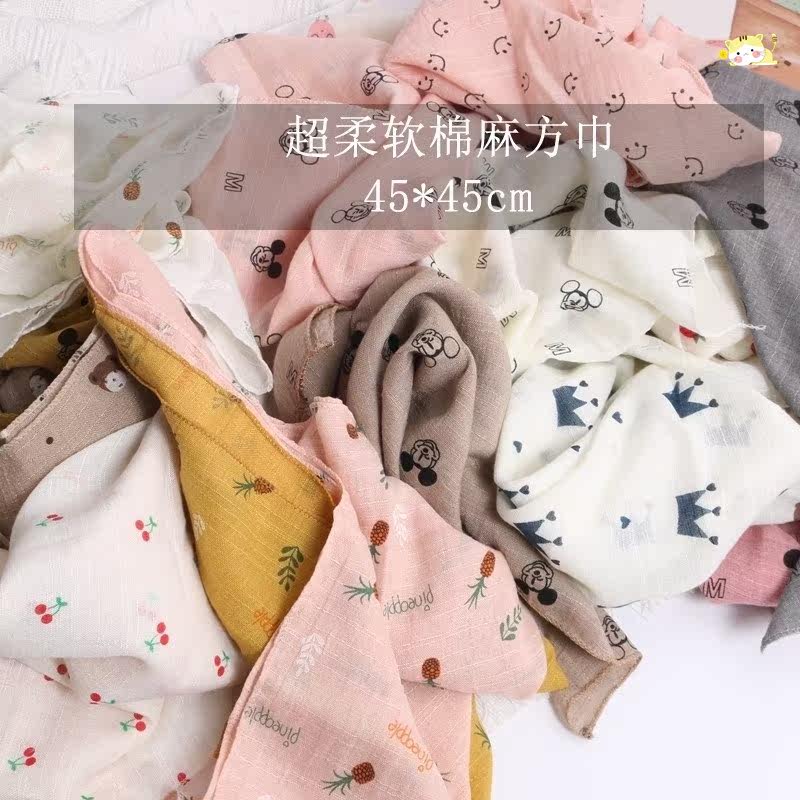 棉麻秋冬宝宝三角防风丝巾口水巾 恒冠久庆围巾