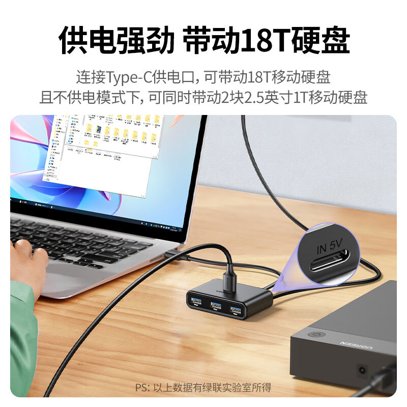 绿联USB3.0分线器扩展坞高速4口拓展坞HUB集线器笔记本台式电脑一 - 图2