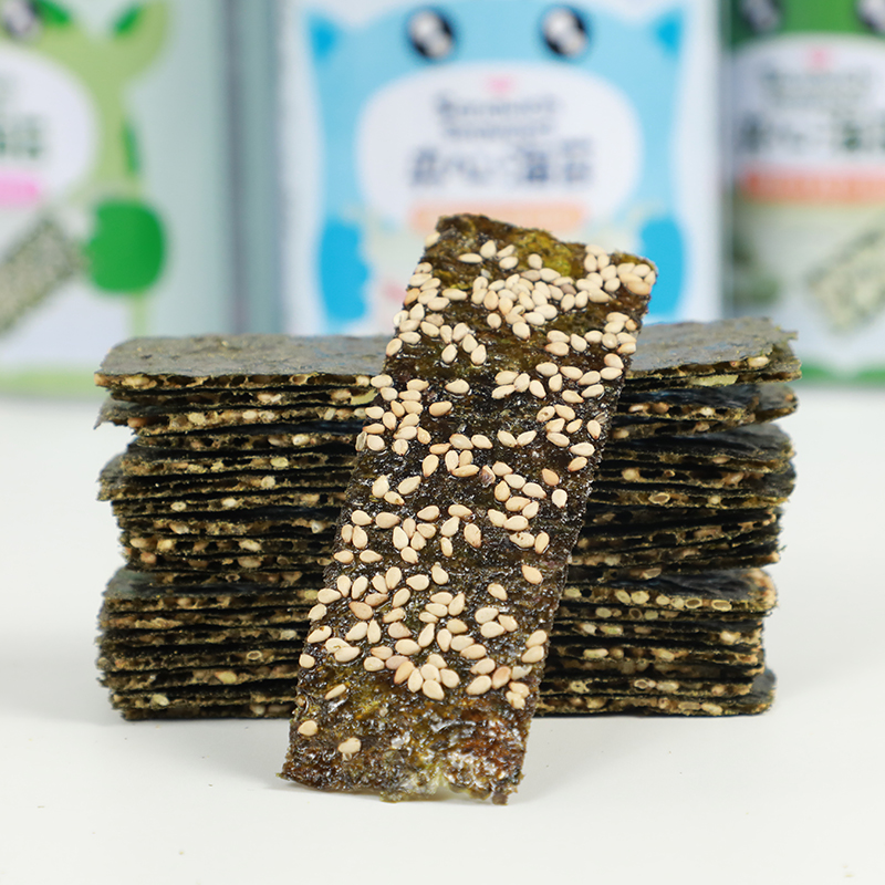 味娃旗舰店芝麻海苔夹心脆片即食儿童罐装袋装即食儿童大包装实惠装0