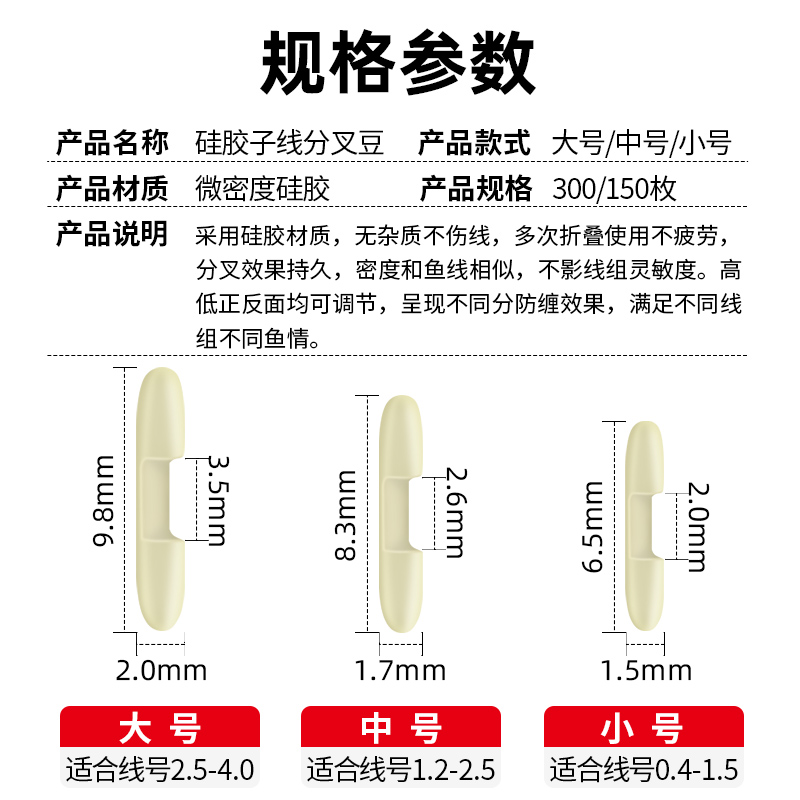 子线分叉器防缠豆硅胶太空豆防缠绕分线器鱼钩分钩器钓鱼用品大全 - 图1