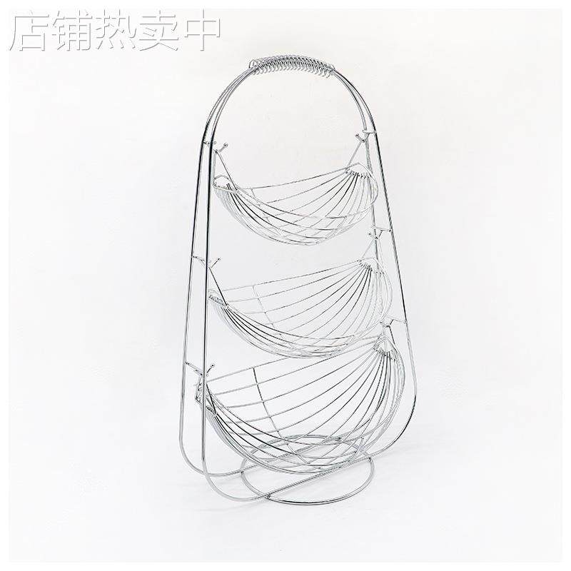 欧式铁艺水果篮创意三层可拆装水果盆水果收纳篮水果摇篮家居摆件,淘宝优惠券,粉丝福利购,淘宝优惠卷