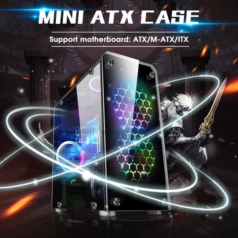 S SKYEE  Mini ATX Gaming Computer  PC Cases Towers Glass Pan - 图1