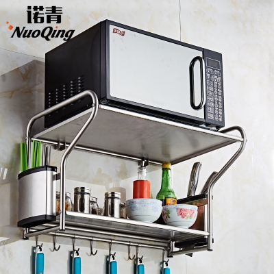 New Norqing 304 Stainless Steel Microwave Oven Rack Kitchen Shelve Wall-mounted Seasoning Containing shelf Oven Rack Pendant Hang