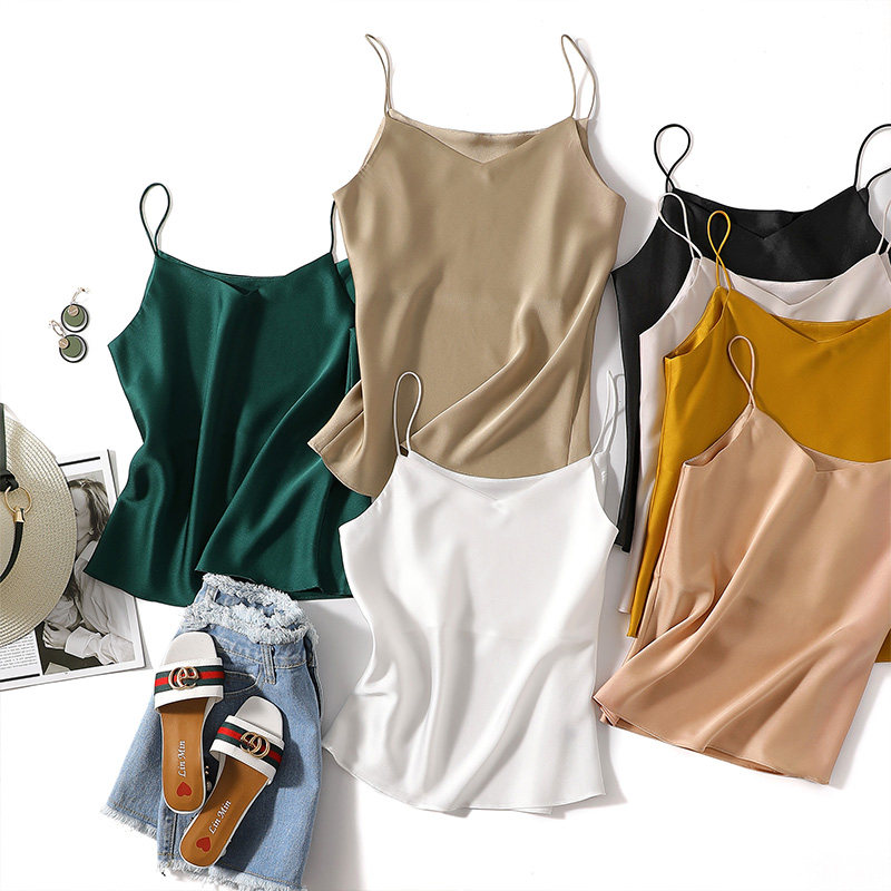 醋酸缎面吊带女夏丝绸外穿打底内搭 小奴尼背心吊带