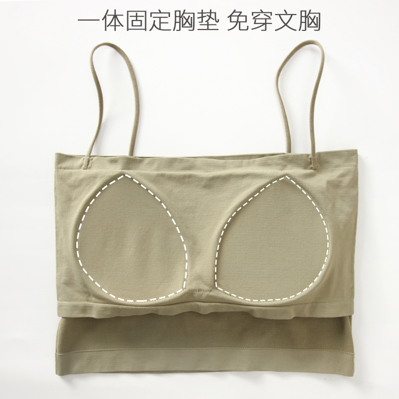 梵诺慕旗舰店吊带背心女带胸垫内搭外穿一字肩美背内衣打底防走光抹胸裹胸夏季2
