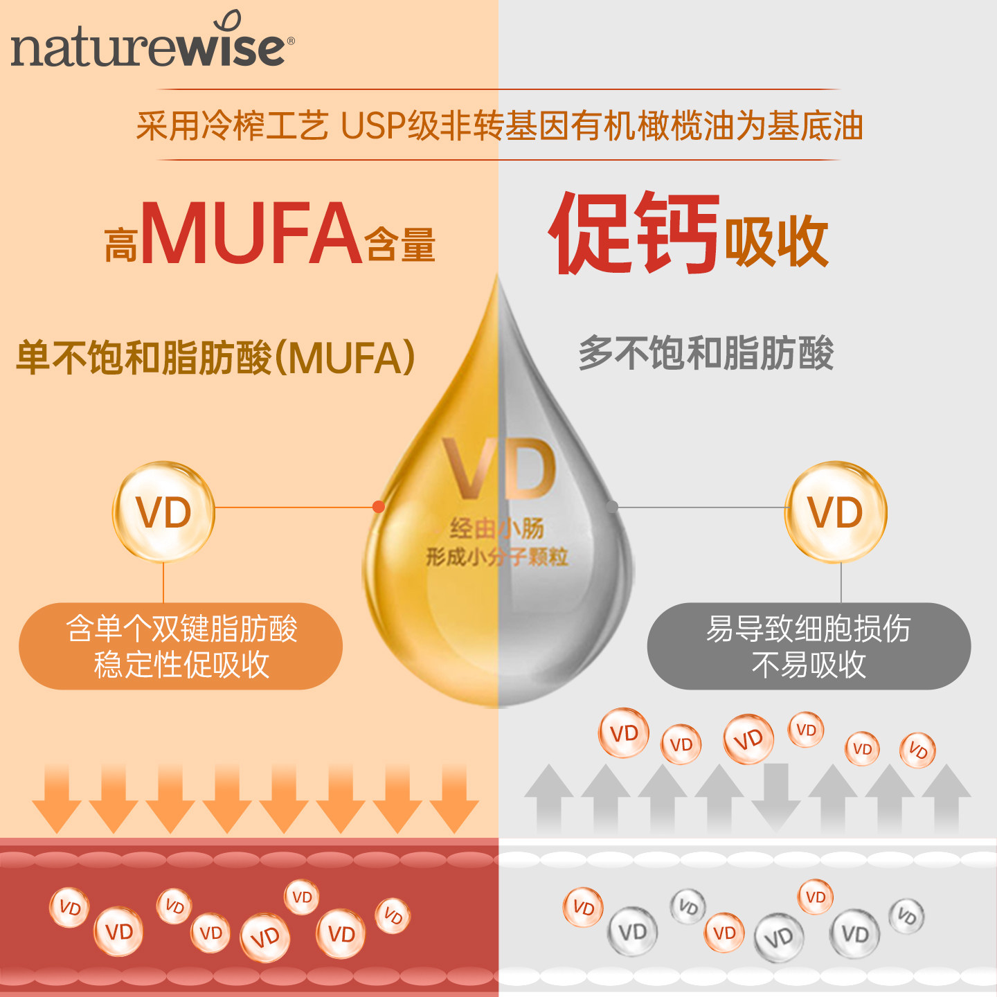 Naturewise10000iu活性25羟基维生素d3阳光瓶胶囊维他命vd3