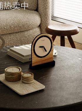 网红ins桌面创意静音时钟表台式房间摆件软装设计师新款墙上装饰