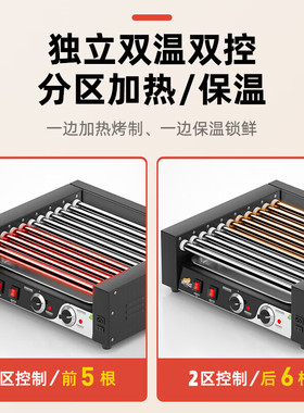 艾士奇豪华7棍烤肠机带灯箱