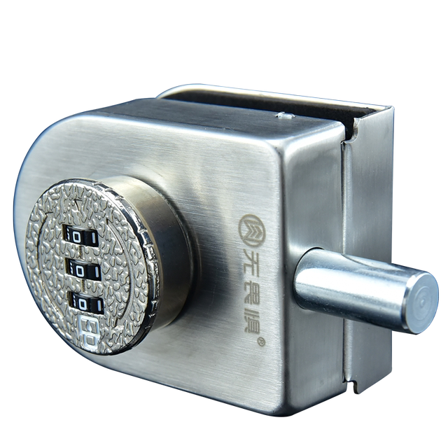 Fearless 304 stainless steel punch-free glass door lock