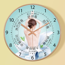 Beauty salon clock wellness clubhouse hanging clock watch and watch living room wall-mounted bell atmosphere fashion decoration hanging wall minimalist Hyundai