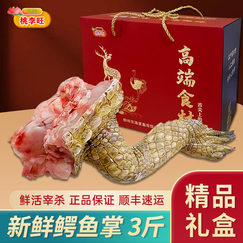 鳄鱼掌肉 鲜活宰杀3斤鳄鱼腿活杀整只暹罗鳄鳄鱼生鲜肉新鲜鳄鱼爪 - 图0