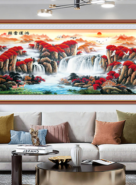 客厅装饰画新中式壁画沙发背景墙