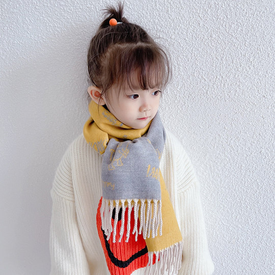 Children's imitation cashmere scarf Mupecki