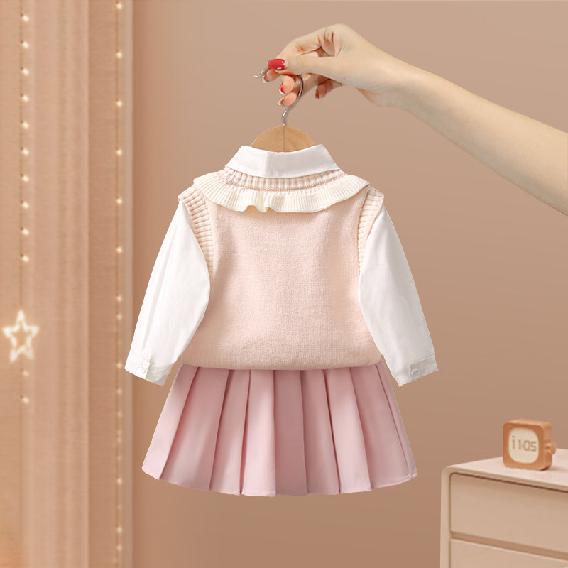 女童套装春季2026新款儿童洋气jk裙子宝宝周岁礼服小女孩春装衣服,淘宝优惠券,粉丝福利购,淘宝优惠卷