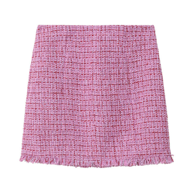 LILY Aolai spring new women's clothing retro temperament elegant commuter A-line skirt short skirt