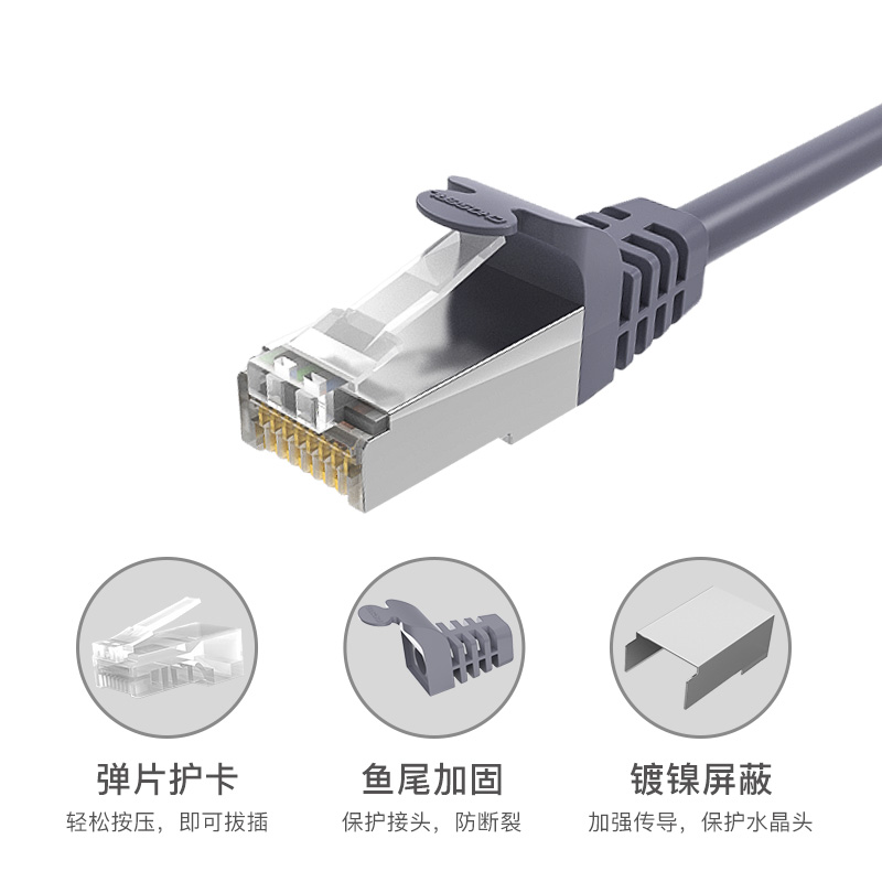 秋叶原超五类双屏蔽跳线成品网线电脑路由网线纯铜8芯Q567/QS5052-图1