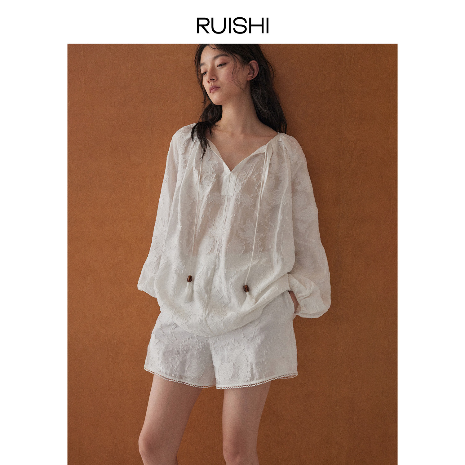 【现货】RUISHI芮时流苏串珠镂空提花