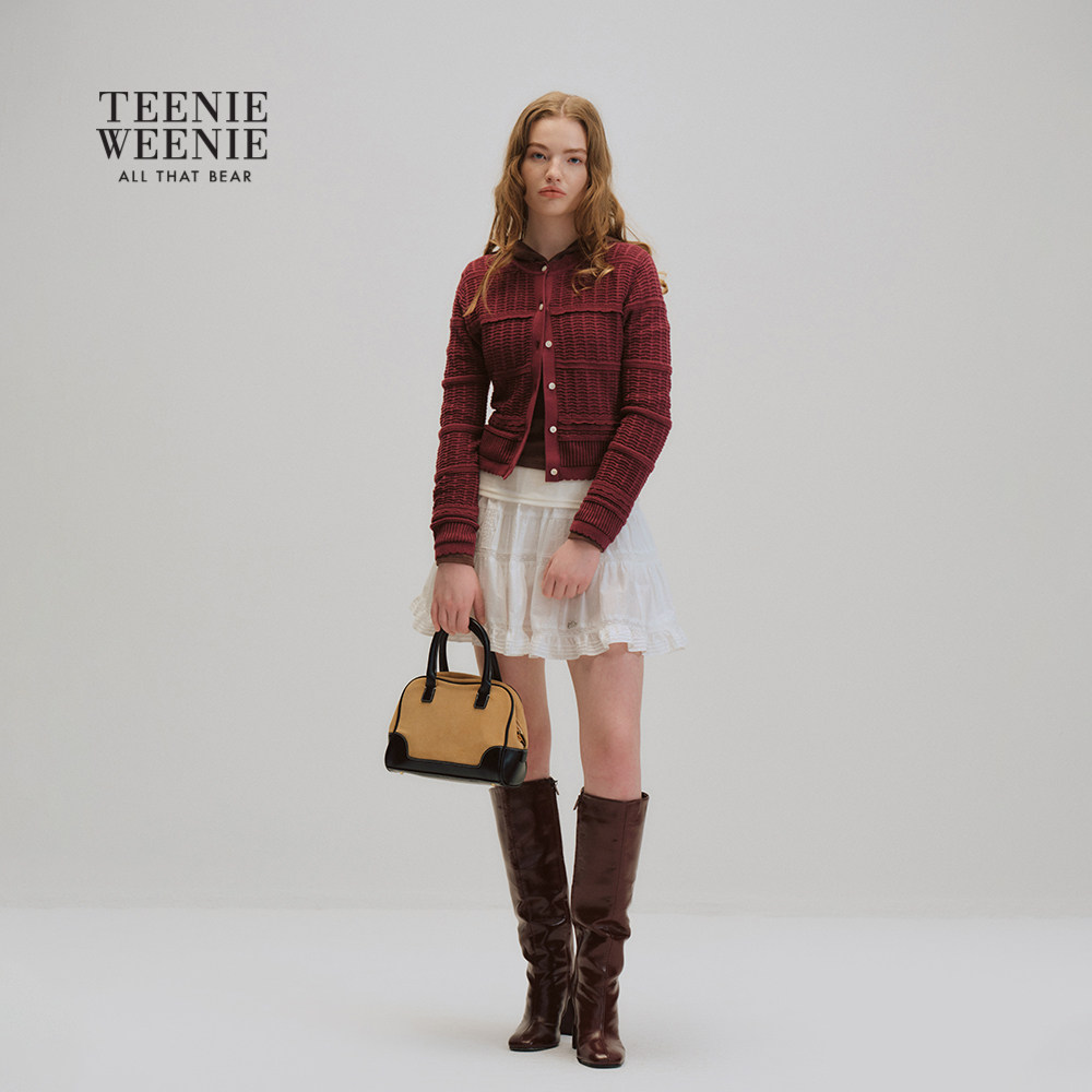 TeenieWeenie小熊女装毛针织开衫26年春新款休闲时尚宽松长袖毛衣