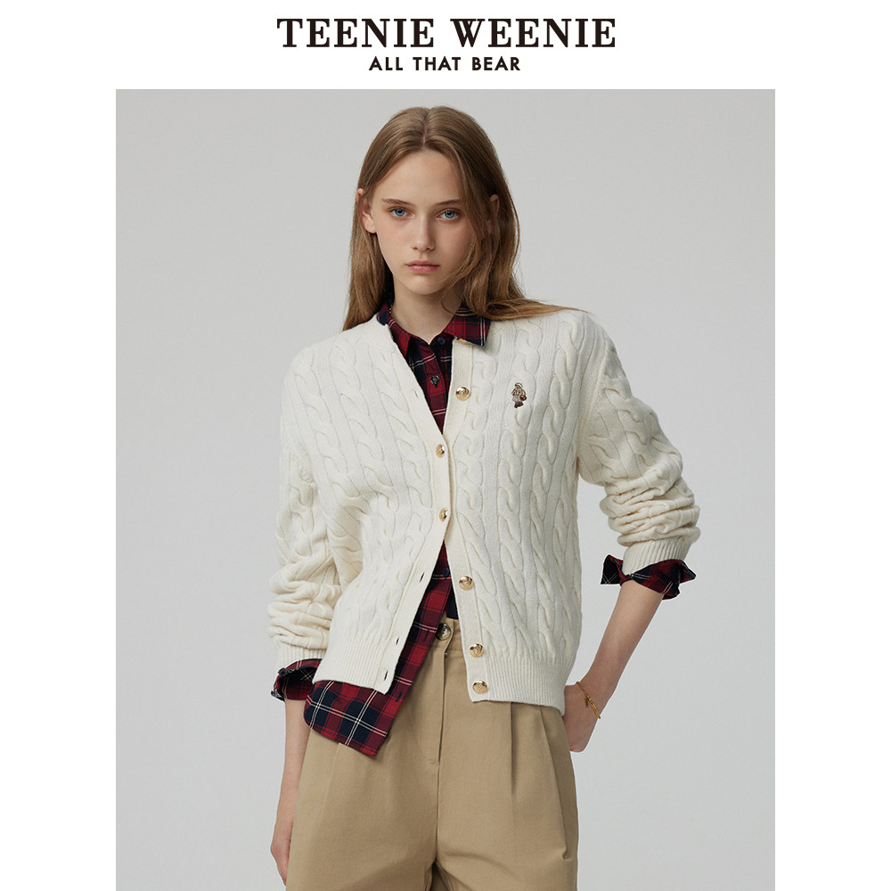 【反季特惠】【赵露思同款】TeenieWeenie小熊奥莱绵羊毛针织开衫