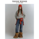 TeenieWeenie Bear Ole ລະດູຫນາວເຄິ່ງ zip pullover sweatshirt lazy top