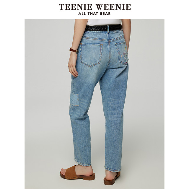 TeenieWeenie ຫມີ jeans ຂອງແມ່ຍິງພາກຮຽນ spring ແລະ summer ຄົນອັບເດດ: ອາເມລິກາການອອກແບບສ່ວນບຸກຄົນ Ripped Pants ຍາວ
