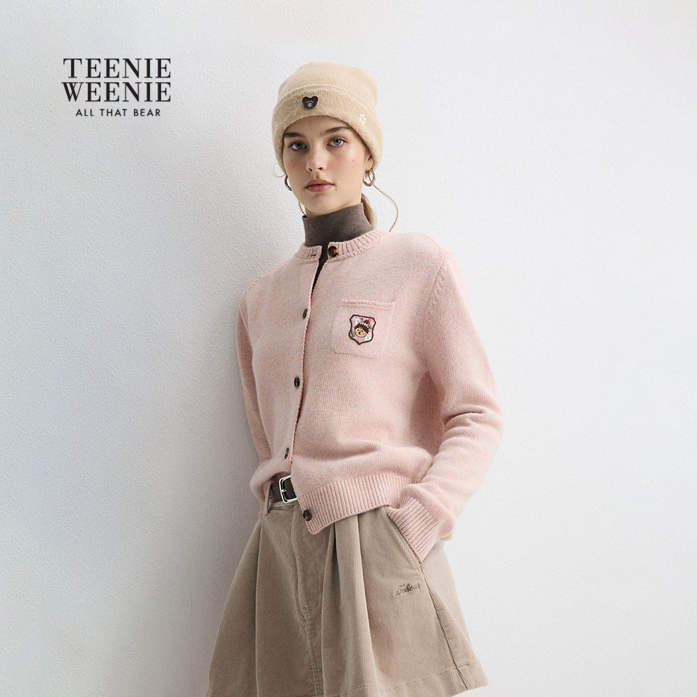 【赵露思同款】TeenieWeenie小熊绵羊毛针织开衫毛衣短款外套女装