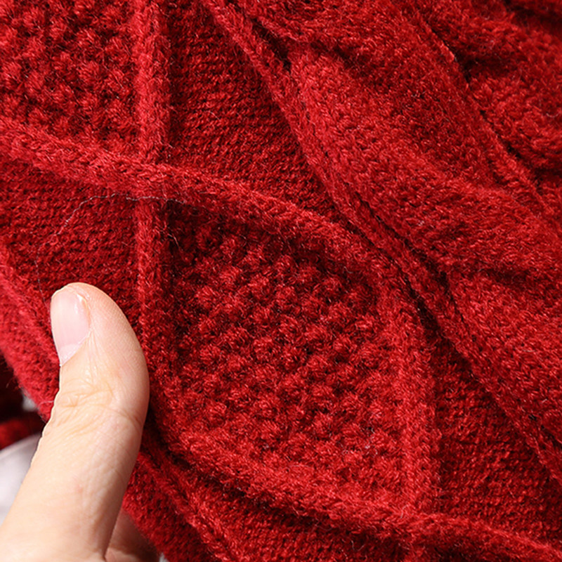 儿童复古麻花加绒红色毛衣男女童2025秋冬宝宝喜庆小童加厚针织衫,淘宝优惠券,粉丝福利购,淘宝优惠卷