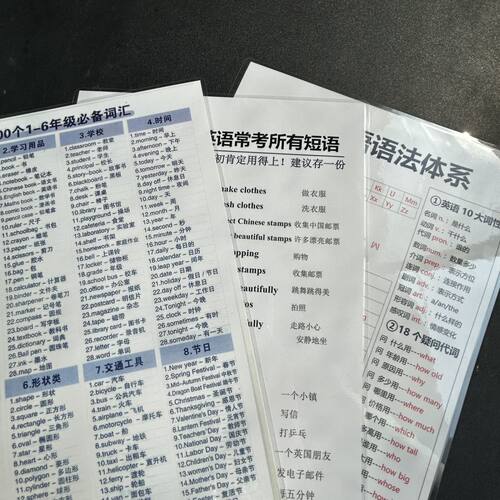 小学生英语1400个单词高清覆膜防水词汇大全速记卡片随身天天学习 - 图2