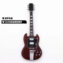 Upscale new 25CM handmade wooden folk Guitar Electric Guitar Electric Bass model pendulum piece Decorative Gift