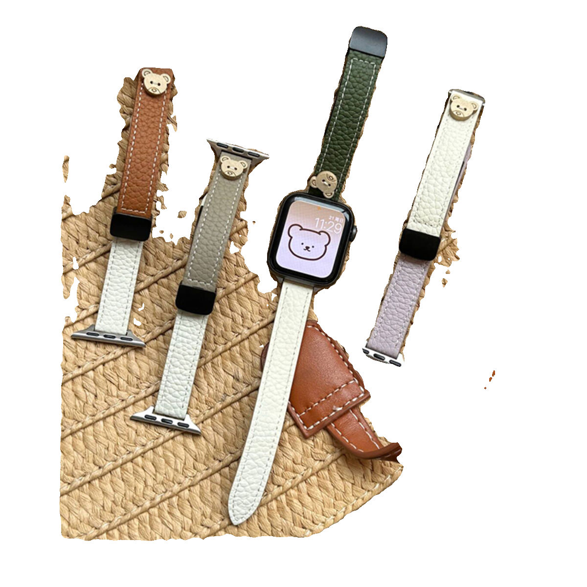 penpen-小熊真皮女适用于苹果手表表带apple通用iwatch12345678se - 图3