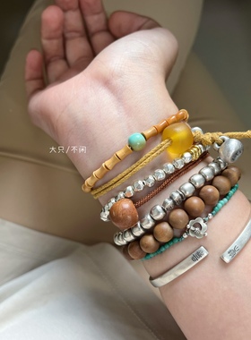 纯银纯银陨石银珠原创文玩银珠