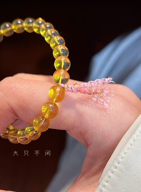 不闲原创手作“ 水宝宝”天然缅甸金蓝珀 保真琥珀 净水蓝珀