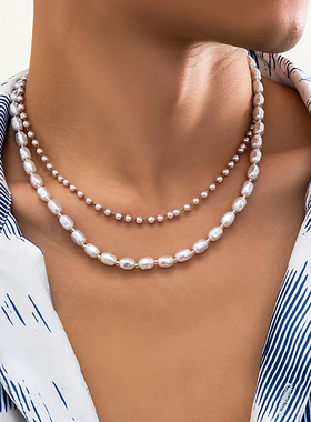 男士嘻哈欧美珍珠项链