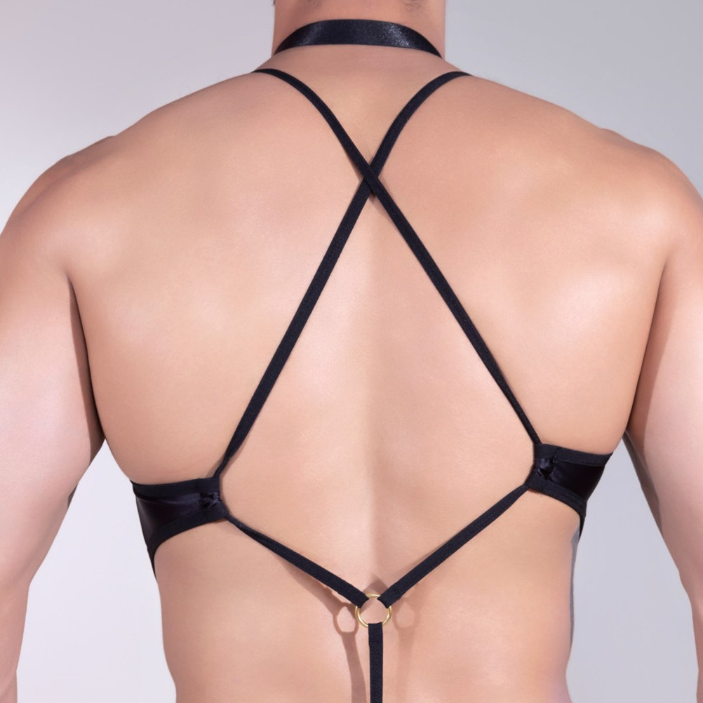 欧美男士性感连体衣链条装饰单丁字裤连体丝滑T裤青年时尚潮内衣,淘宝优惠券,粉丝福利购,淘宝优惠卷