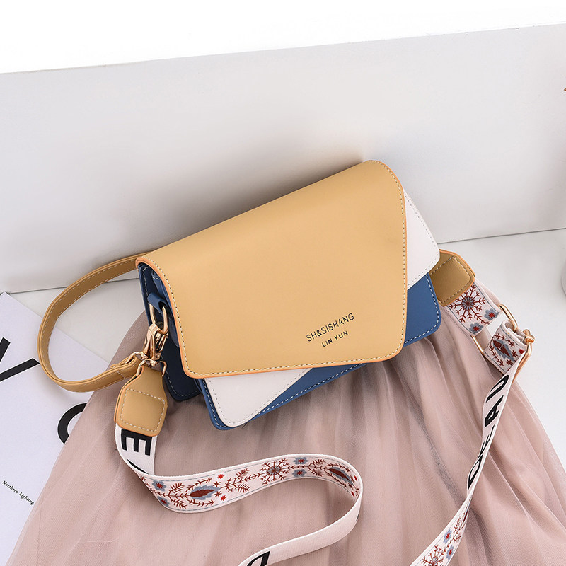 斜挎撞色休闲包春夏新款潮流行包包 世营女士包袋