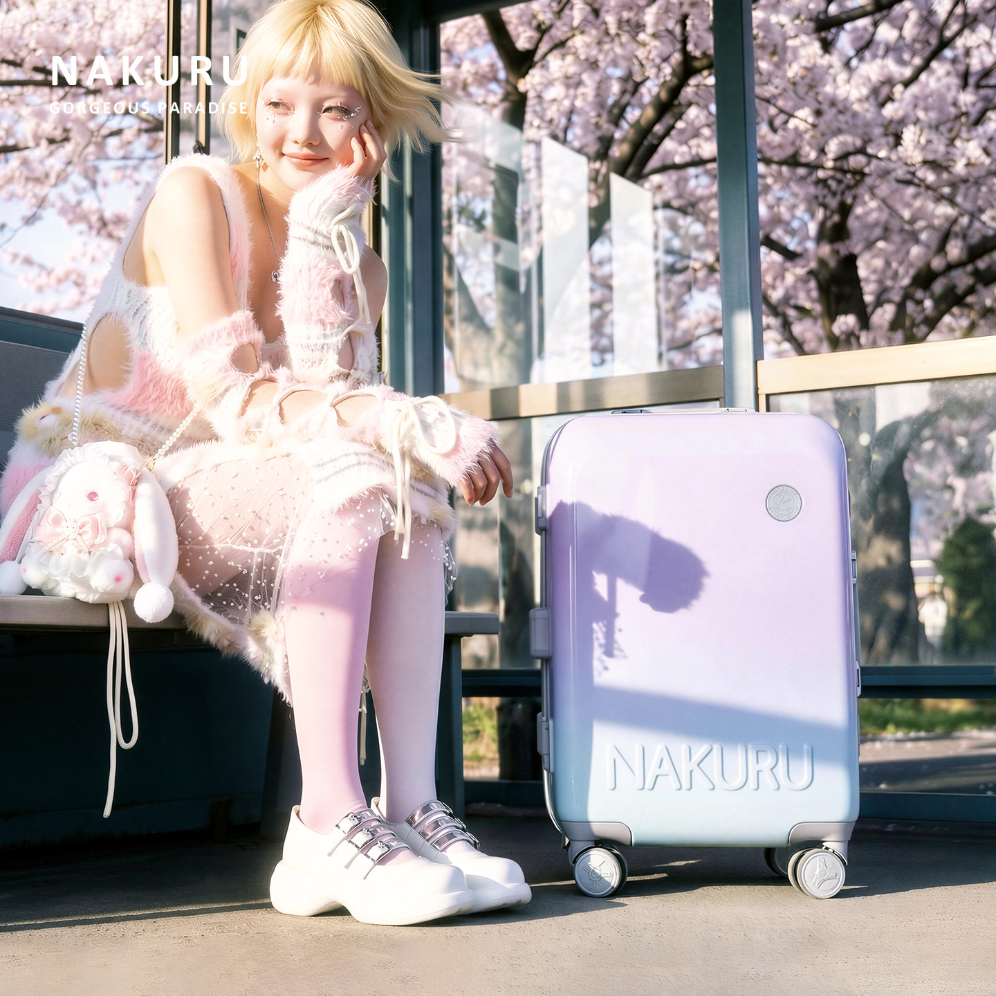NAKURU新款轻便拉链箱20寸旅行箱学生拉杆箱女日系香芋紫行李箱24