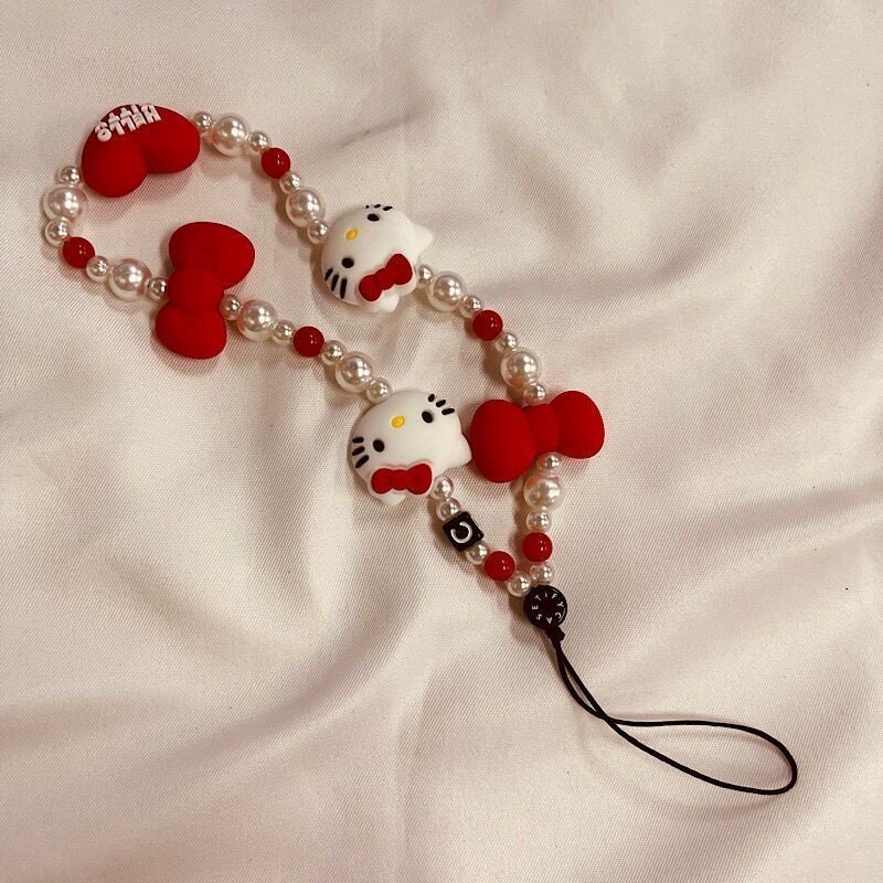 CASE新款KT猫HelloKitty手机链串珠链条饰品挂绳女可爱卡通凯蒂猫,淘宝优惠券,粉丝福利购,淘宝优惠卷