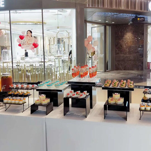 亚克力甜品台茶歇点心架自助冷餐宴会糕点架果盘婚宴发布会展示台 - 图1