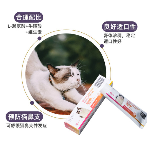 睿嘉猫安膏补充赖氨酸牛磺酸猫咪专用缓解感冒喷嚏猫支鼻营养80g - 图2