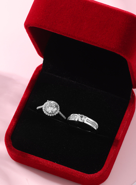 结婚戒指仿真钻戒一对活口婚戒替代假对戒婚礼现场用情侣仪式交换