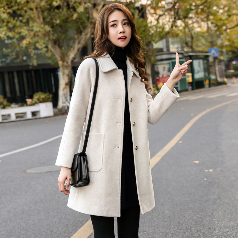 秋冬毛呢外套中长款2020新款女装季 金捷女装毛呢外套