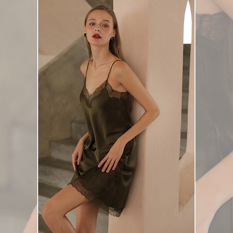 夏新款吊带桑蚕丝性感春秋情趣睡裙 逸质睡裙