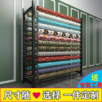 Mobile Textile Fabric Show Shelf Cloth Cloth Roll Display Shelf Color Card Table Cloth Exhibition Rack Landing Middle Island Shelf