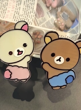 可爱趣味ins轻松熊发卡